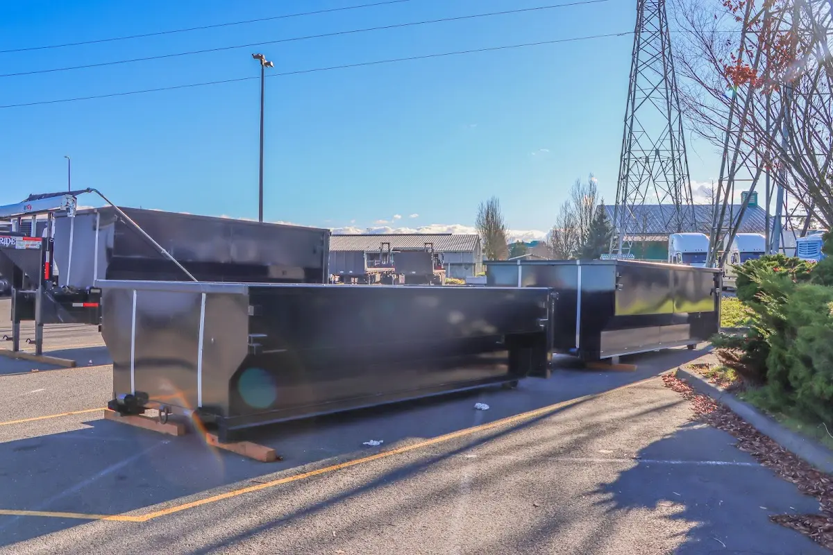 Roll-off dumpster ready for waste disposal at job site for Roll Off Dumpster Rental in Potomac Park